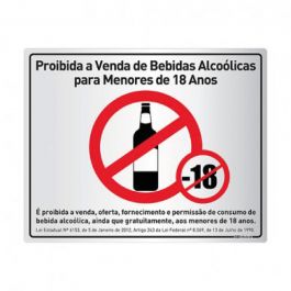 Placa Proibida Venda De Lcool Para Menores Afixgraf