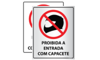 Placa Proibido Entrada Capacete Atendimento S Leis Afixgraf