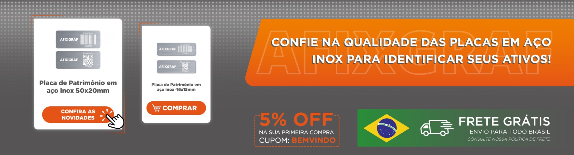 Placa de Patrimônio em Aço Inox