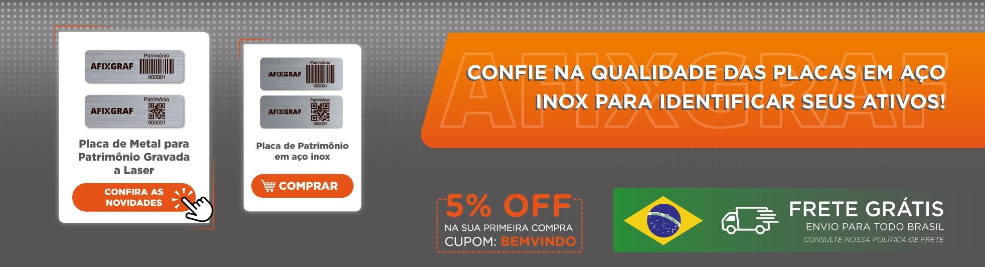 Placa de Patrimônio em Aço Inox