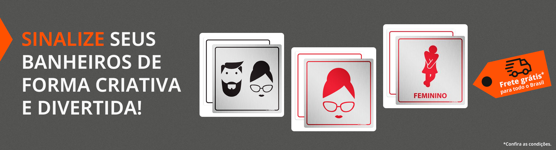 Placas de Banheiro Criativas