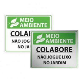 Placa Não Jogue Lixo no Jardim | Afixgraf