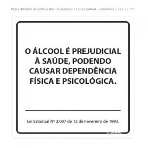 Placa Bebida Alcoólica Rio de Janeiro