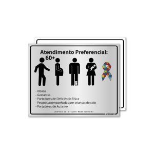 Placa Atendimento Preferencial Rio de Janeiro