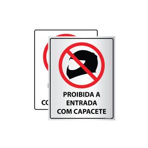 Placa Proibido Capacete