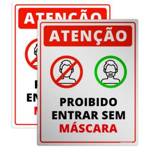 Placa Uso de Máscara Obrigatório