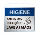 Placa Lave as Mãos Antes das Refeições 