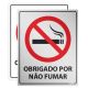 Placa Obrigado por Não Fumar