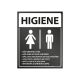 Placa Higiene Banheiro Unissex em Acrílico Preto