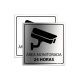 Placa Área Monitorada 24 HRS