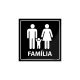 Placa de Identificação em Acrílico para Banheiro Família
