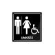 Placa de Identificação para Banheiro Cadeirante Unissex em Acrílico