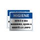 Placa Mantenha Limpo o Banheiro