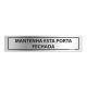 Placa Mantenha a Porta Fechada