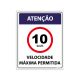 Placa Velocidade Máxima Permitida