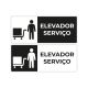 Placa Elevador Serviço em Acrílico