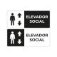 Placa Elevador Social em Acrílico