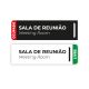 Placa Sala de Reunião com Trilho Livre / Ocupado em Acrílico