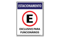 Placa Estacionamento Permitido para Funcionários