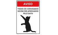 Placa Decorativa - Aprovação do Gatinho