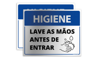 lave as mãos antes de entrar