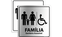 Placa Banheiro Família Acessível