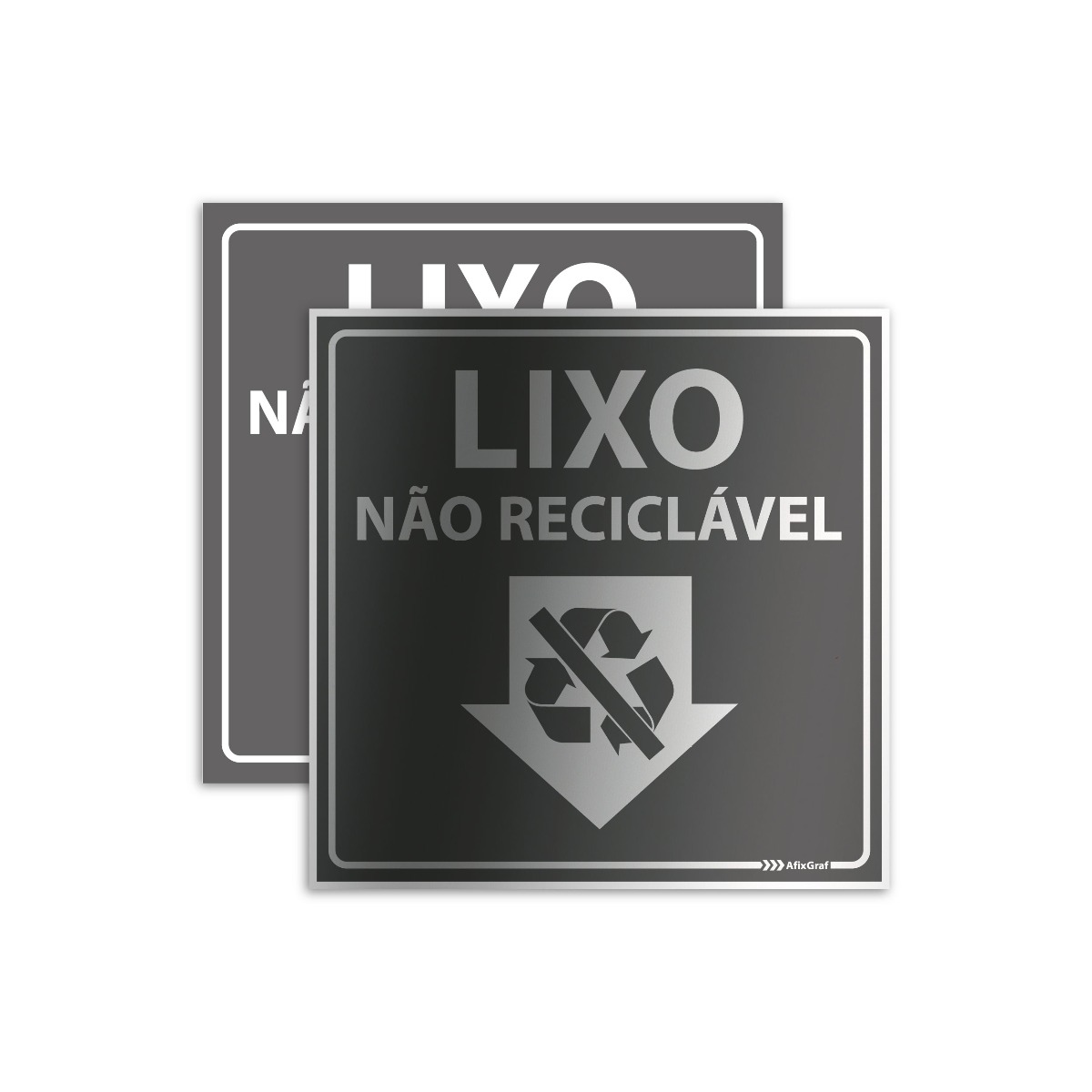 Placa de Lixo Não Reciclável