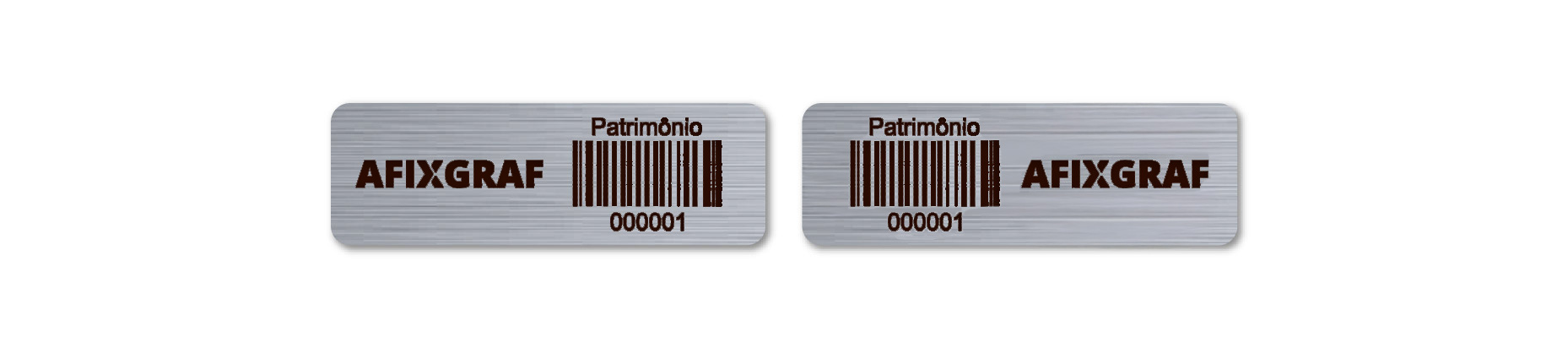 Placa de Patrimônio em Aço Inox - Posição do Logo