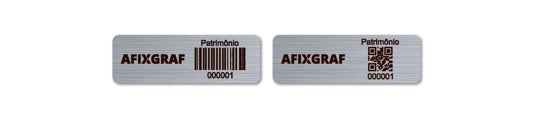 Placa de Patrimônio em Aço Inox - Código