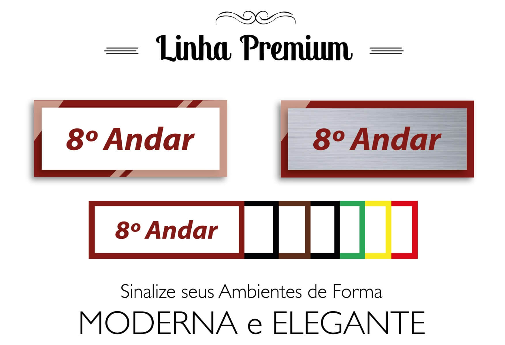 Placa Andar 8º - Linha Premium em Acrílico