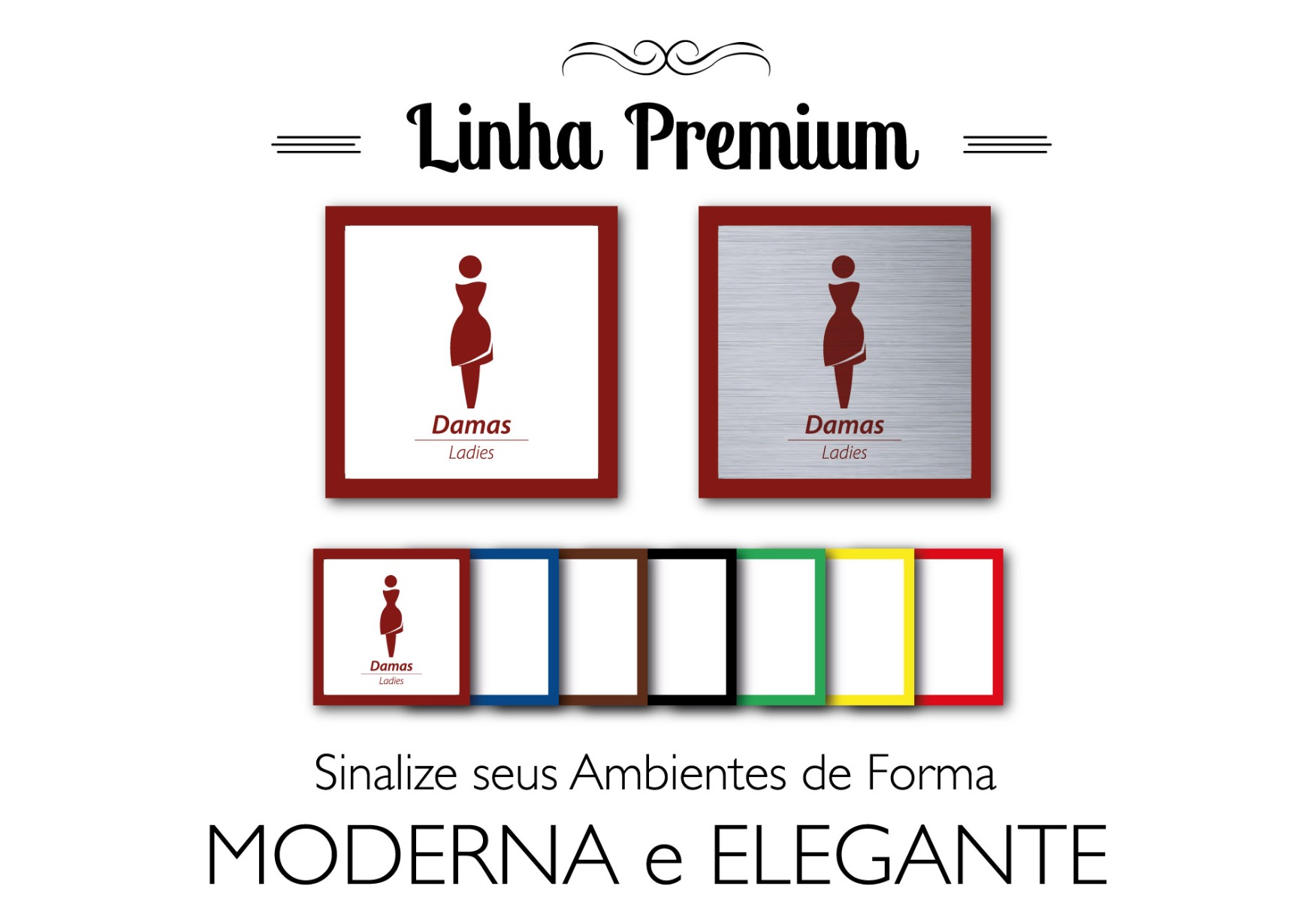 Placa Banheiro Masculino - Linha Premium em Acrílico