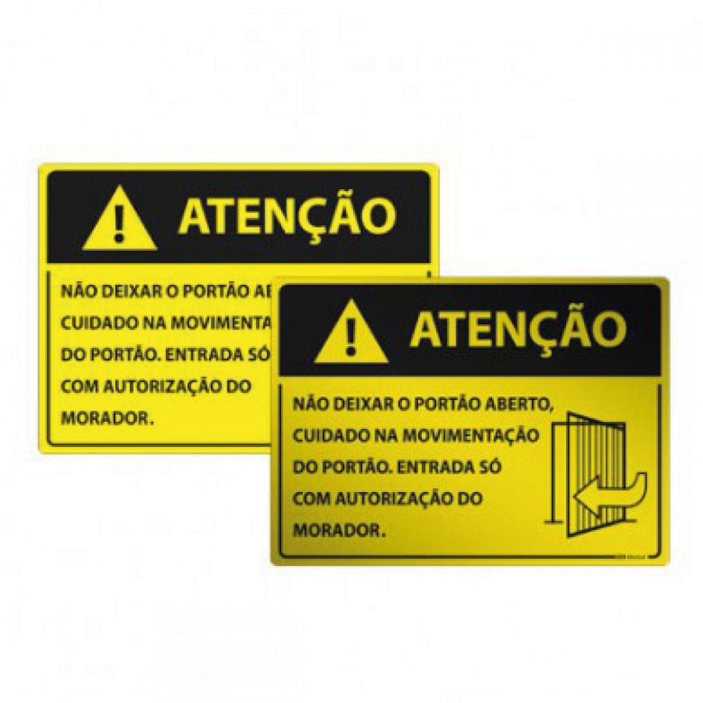 Placa Atenção Não Deixar o Portão Aberto | Afixgraf