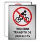 Placa Proibido Andar de Bicicleta