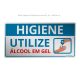 Placa Higiene Utilize Álcool em Gel - 20x10cm