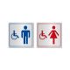 Kit Placas Banheiro Masculino e Feminino para Deficientes em Alumínio