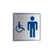 Placa de Banheiro Masculino para Deficientes em Alumínio 