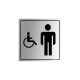 Placa de Banheiro Masculino para Deficientes em Alumínio Preto