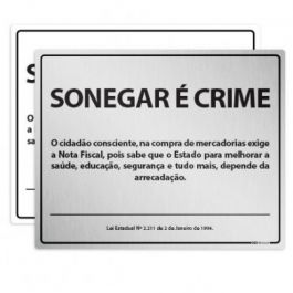 Placa Sonegar Crime Rio De Janeiro Atendimento S Leis Afixgraf