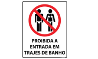 Placa Proibida a Entrada em Trajes de Banho