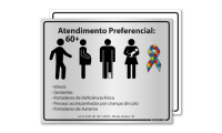 Placa Atendimento Preferencial Autismo - Estado de São Paulo