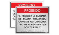 Placa Proibida a Entrada com Uso de Capacete