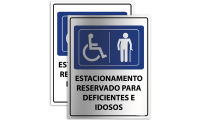 Placa Reservado para Deficientes e Idosos