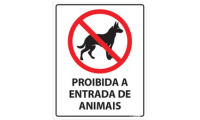 Placa Proibida Entrada de Animais