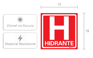 Placa letra ( H ) para hidrante em coluna 40x30cm - Zeus do Brasil