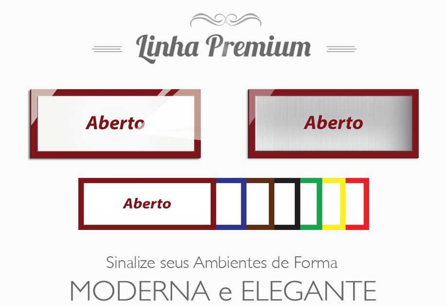 Placa Aberto - Linha Premium em Acrílico