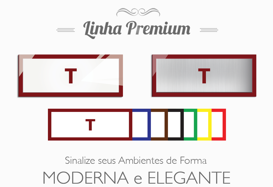 Placa Andar T - Linha Premium em Acrílico
