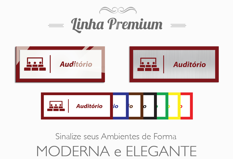Placa Auditório - Linha Premium em Acrílico