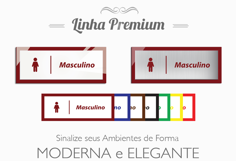 Placa Masculino - Linha Premium em Acrílico