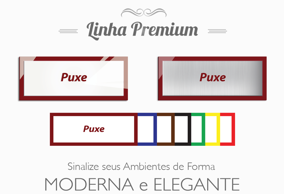 Placa Puxe - Linha Premium em Acrílico