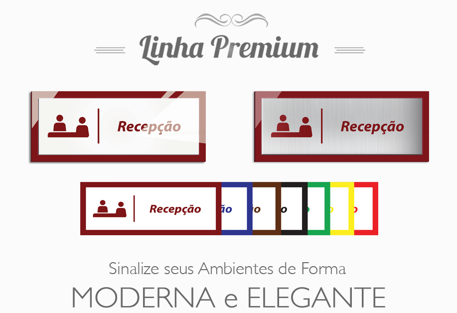 Placa Recepção - Linha Premium em Acrílico